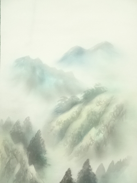 道具 ] - 道具 石洲筆 彩色山水 肉筆絹本掛軸（中島清堂識箱） | 宗